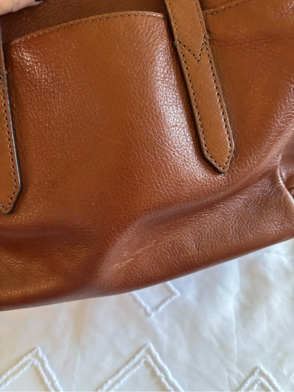 Fossil Chestnut Leather Dome Satchel with Gold Hardware - Picture 11 of 11